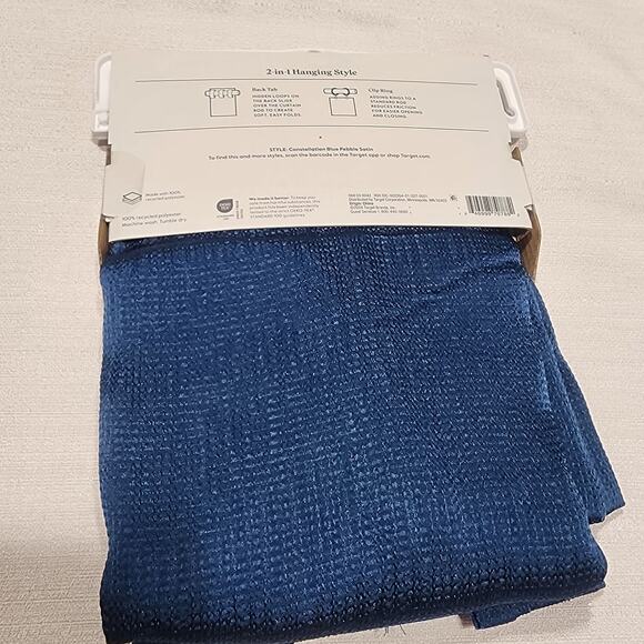 Threshold light filtering curtain L84'' x W34'' Constellation Blue pebble stain - Picture 4 of 6